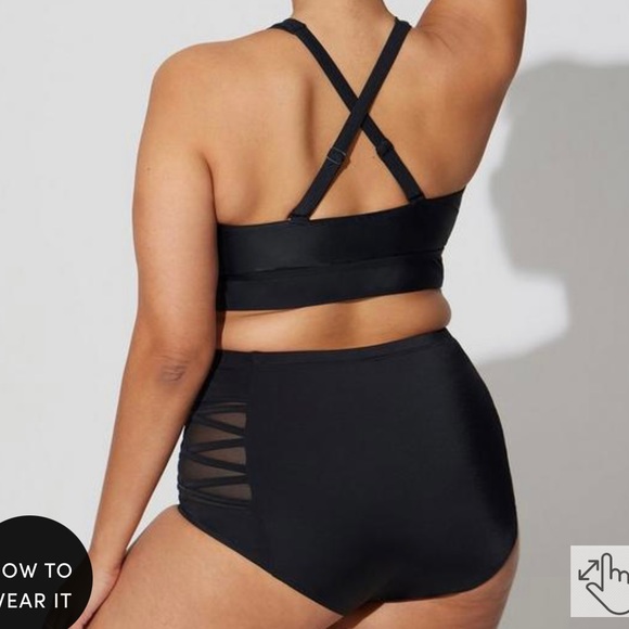 HIGH-RISE LATTICE SIDE SWIM BOTTOM FIT - SIZE 1 and 2 available - Picture 4 of 6